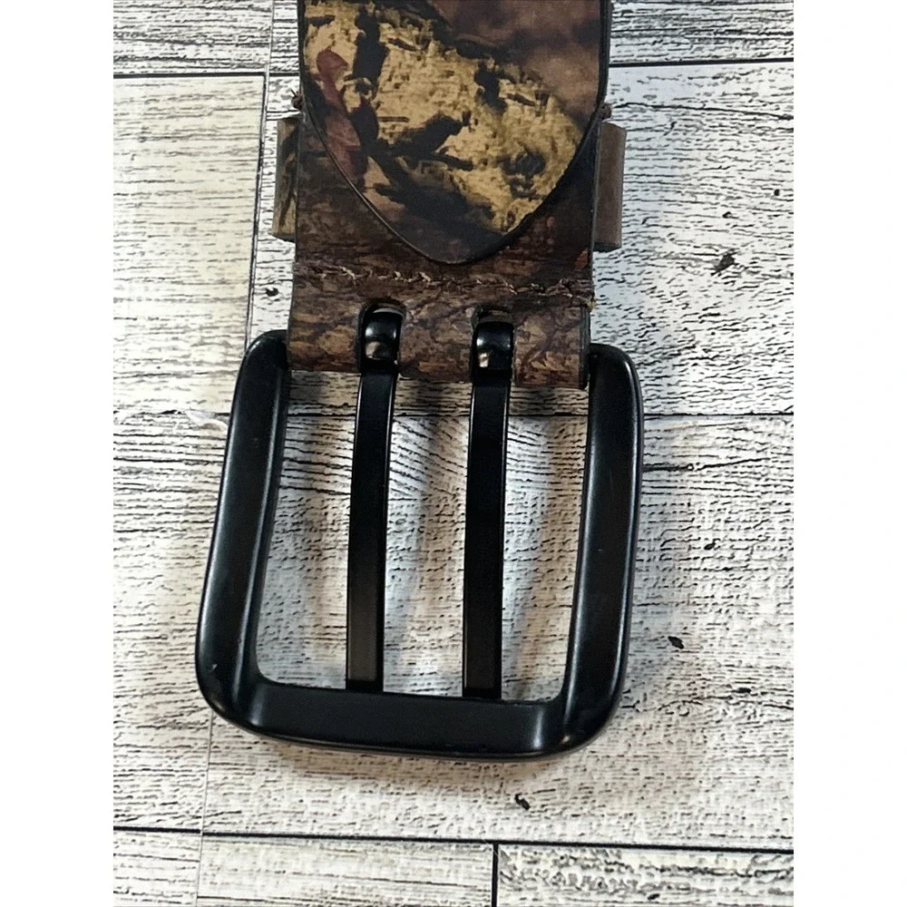 Camo Brown Genuine Leather 1402‎ Two Prong Work Belt - Men's XXL Size 52